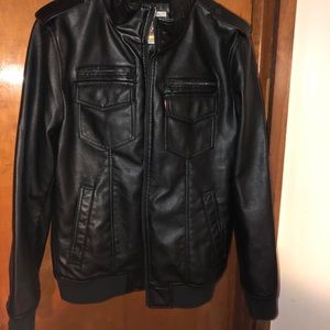 Black Levi leather bomber jacket brand new size M